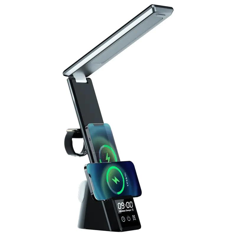 3-in-1 Wireless Charger LED Desk Lamp Alarm